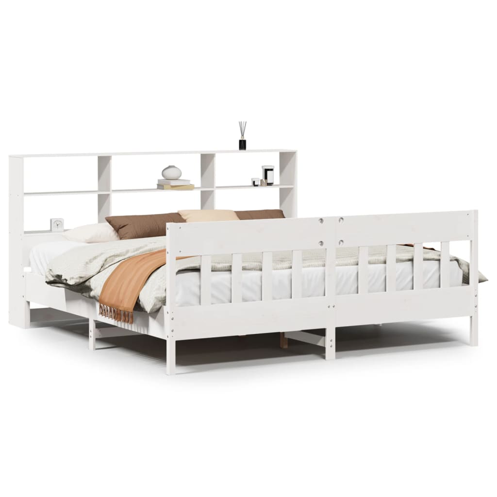 Bed Frame without Mattress White 180x200 cm Super King Solid Wood Pine