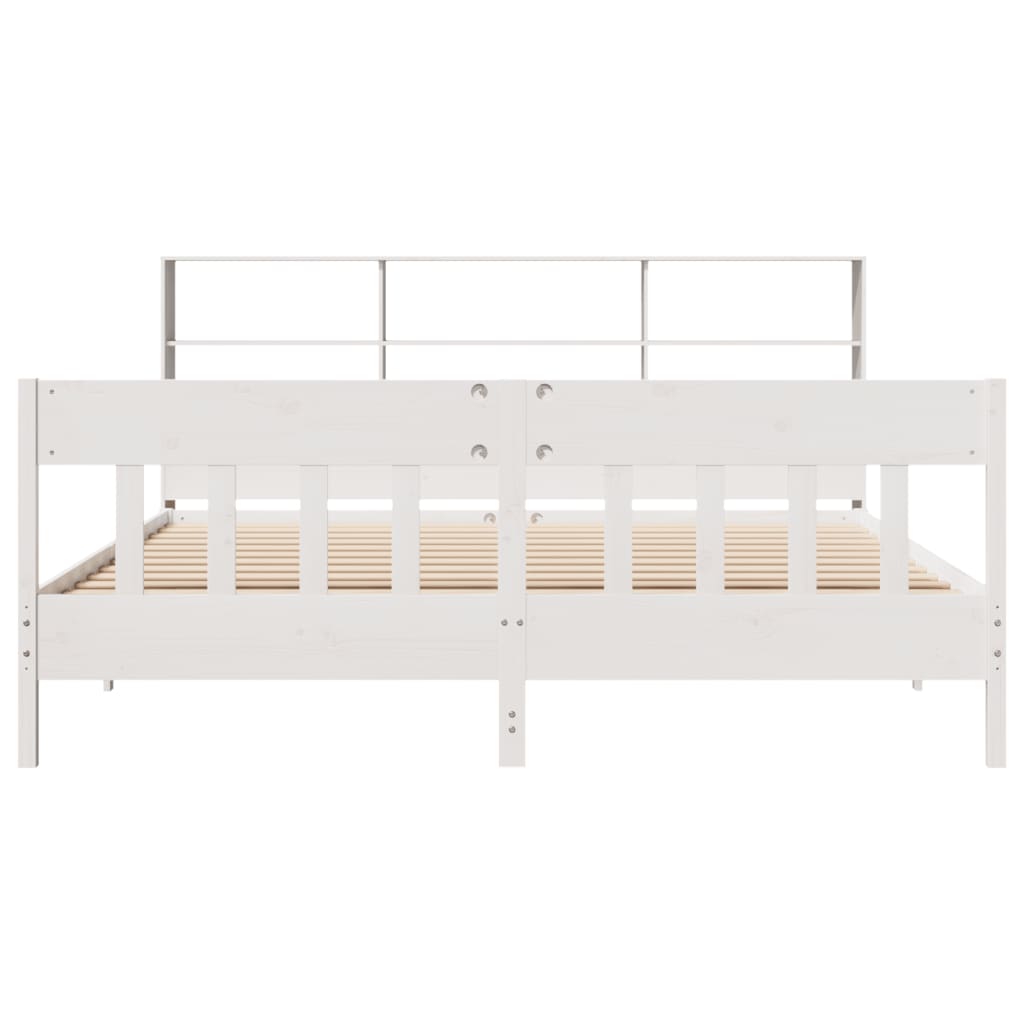 Bed Frame without Mattress White 180x200 cm Super King Solid Wood Pine