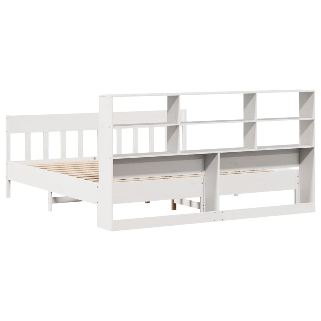 Bed Frame without Mattress White 180x200 cm Super King Solid Wood Pine