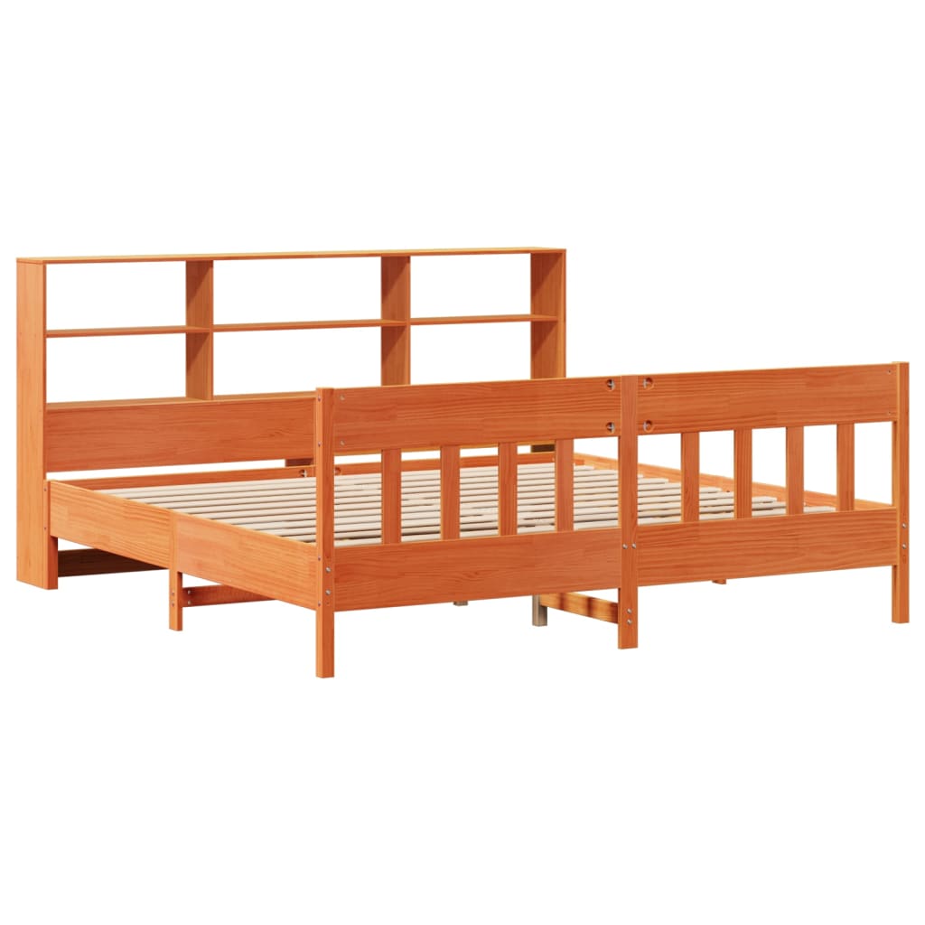 Bed Frame without Mattress Wax Brown 180x200 cm Super King Solid Wood Pine