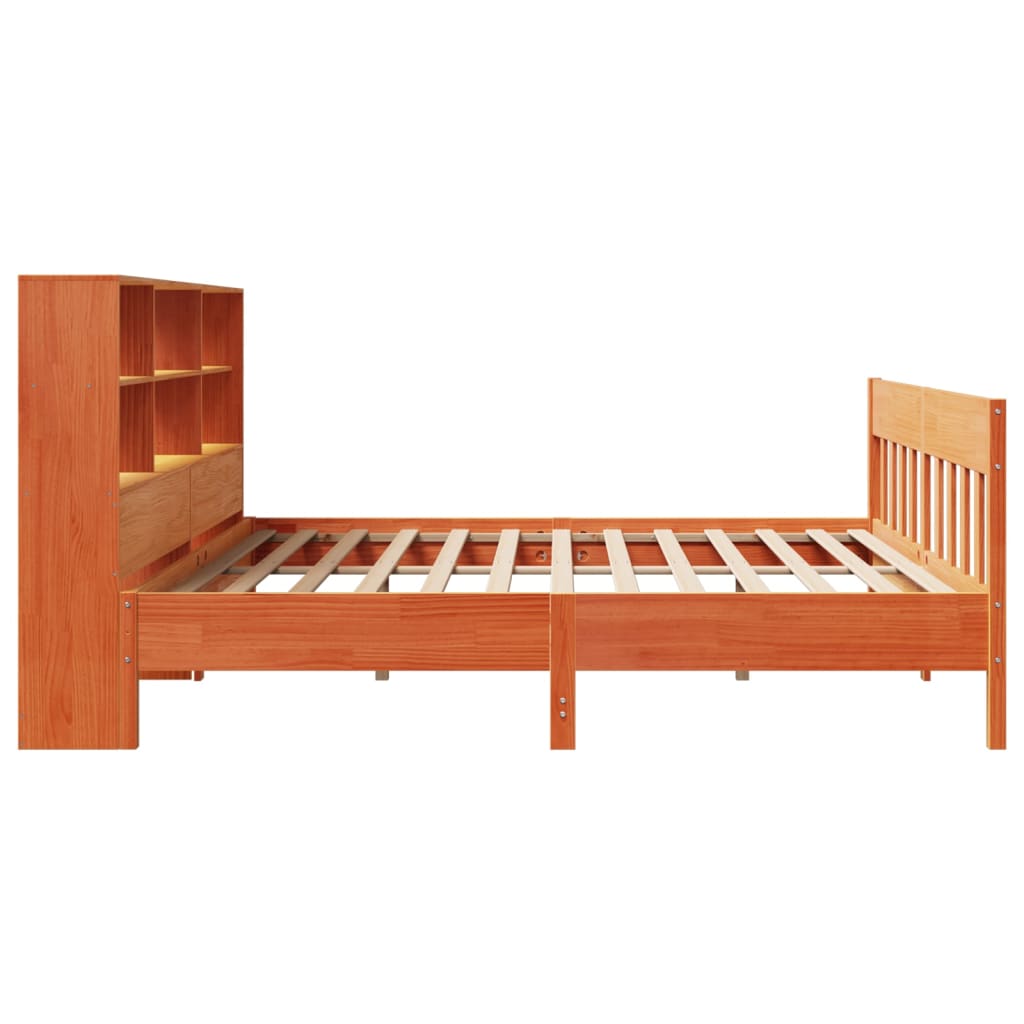 Bed Frame without Mattress Wax Brown 180x200 cm Super King Solid Wood Pine