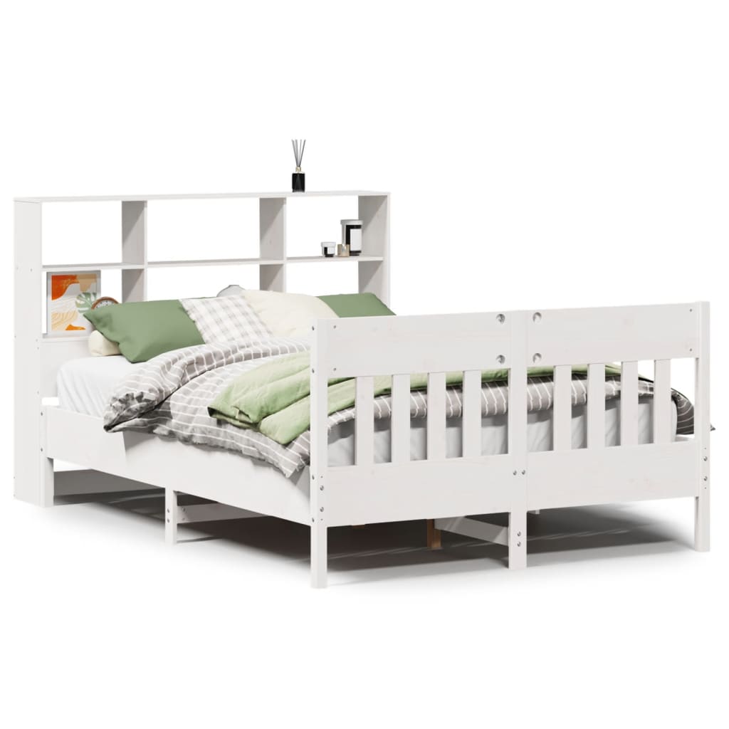 Bed Frame without Mattress White 140x200 cm Solid Wood Pine