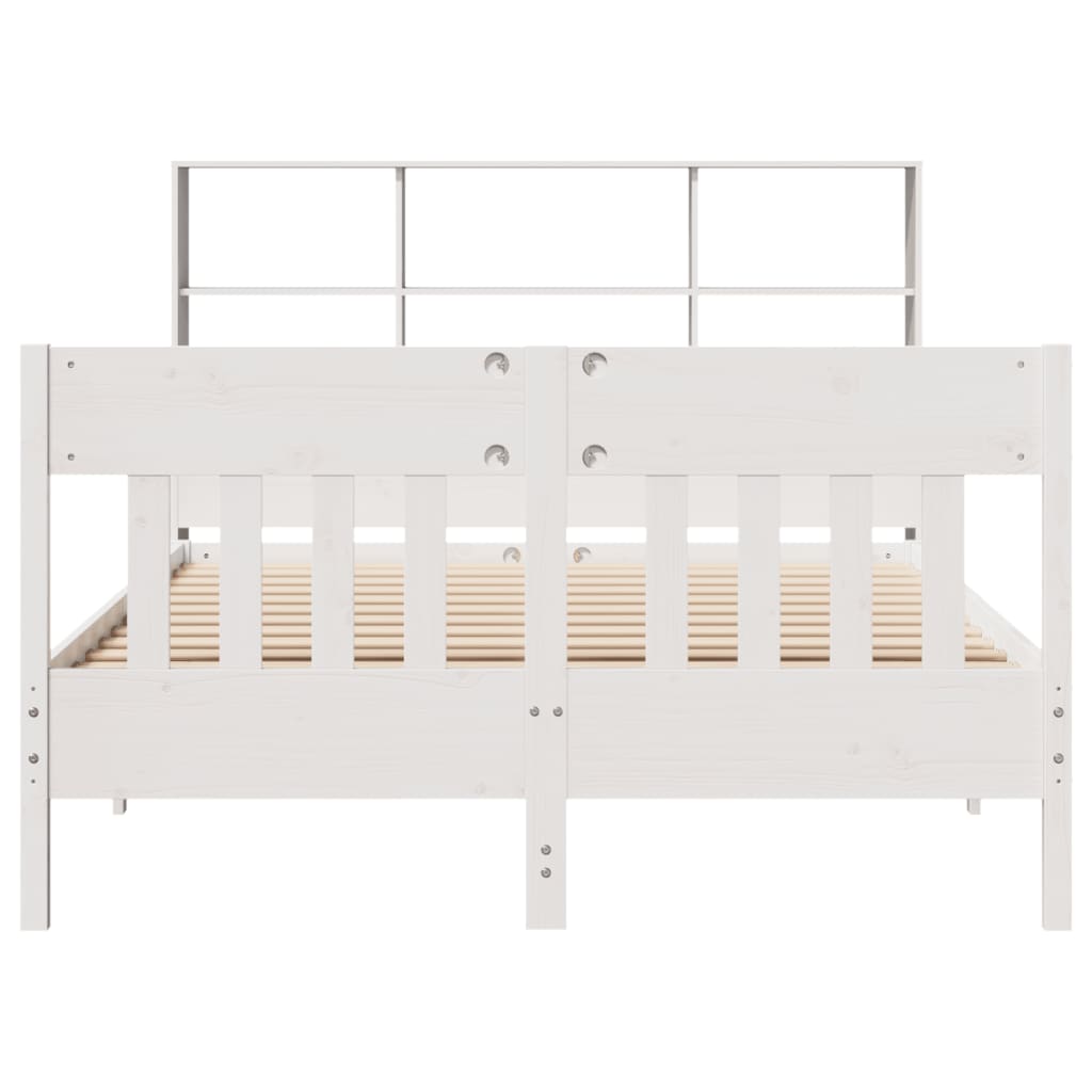 Bed Frame without Mattress White 120x200 cm Solid Wood Pine