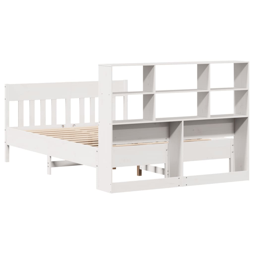 Bed Frame without Mattress White 120x200 cm Solid Wood Pine