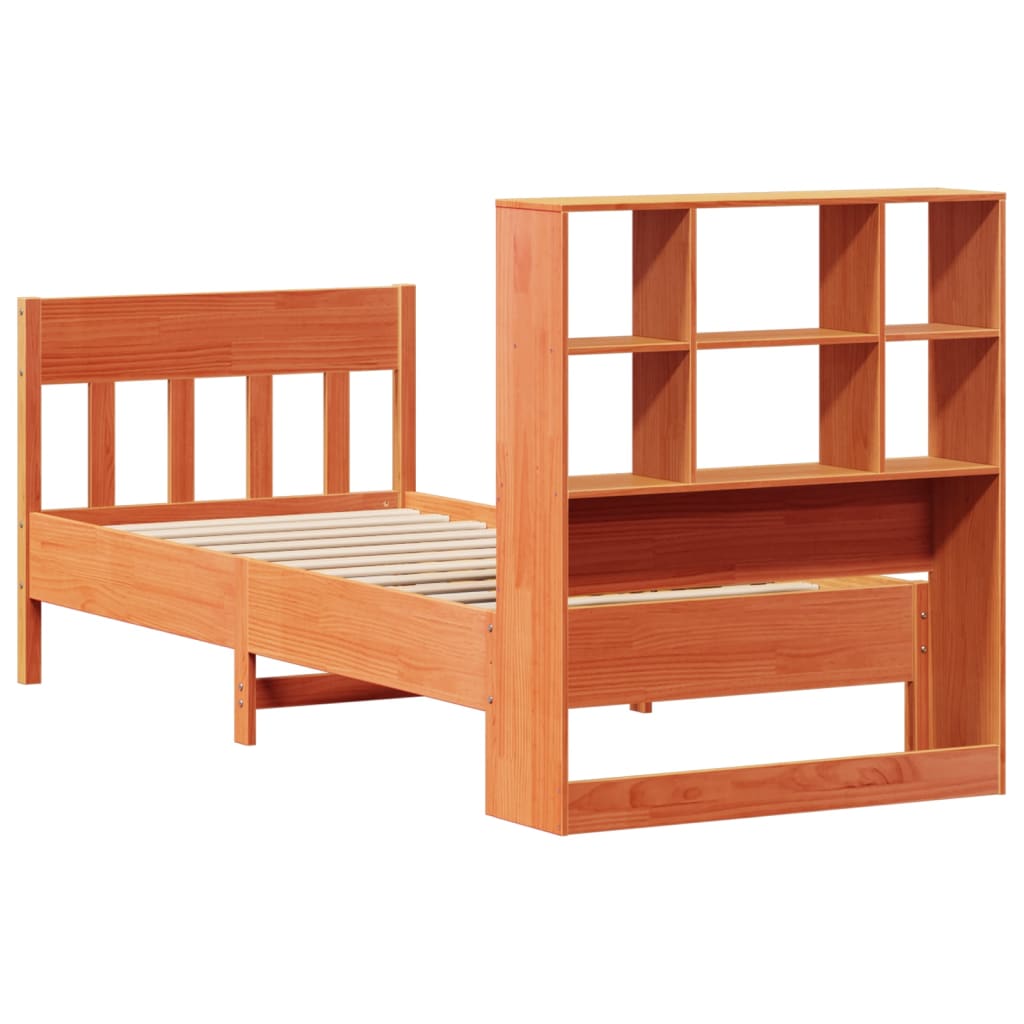 Bed Frame without Mattress Wax Brown 90x200 cm Solid Wood Pine