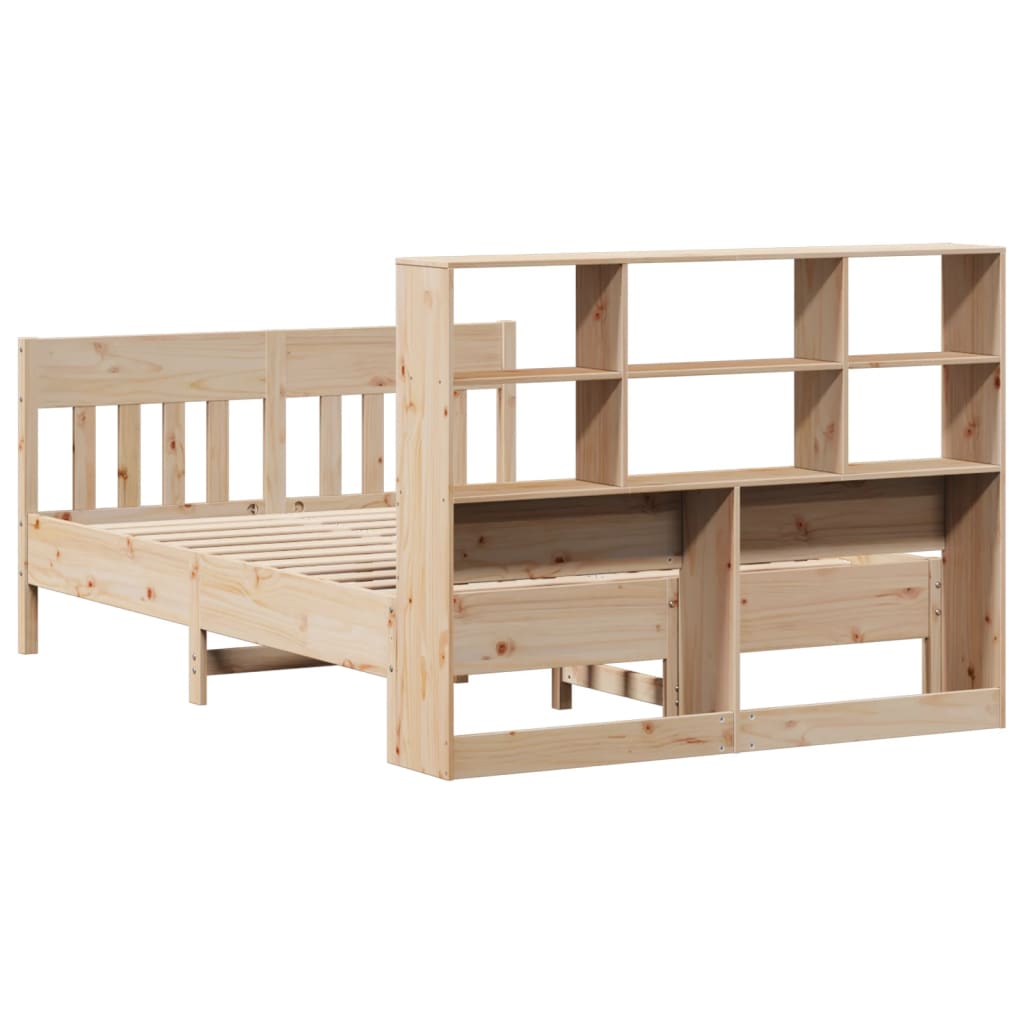 Bed Frame without Mattress 140x190 cm Solid Wood Pine