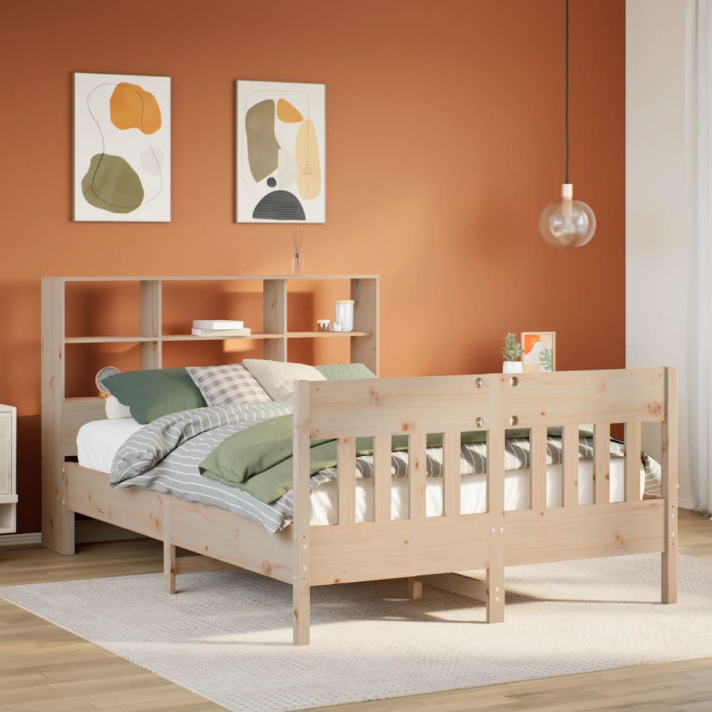 Bed Frame without Mattress 140x190 cm Solid Wood Pine