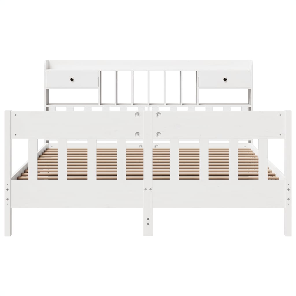 Bed Frame without Mattress White 180x200 cm Super King Solid Wood Pine