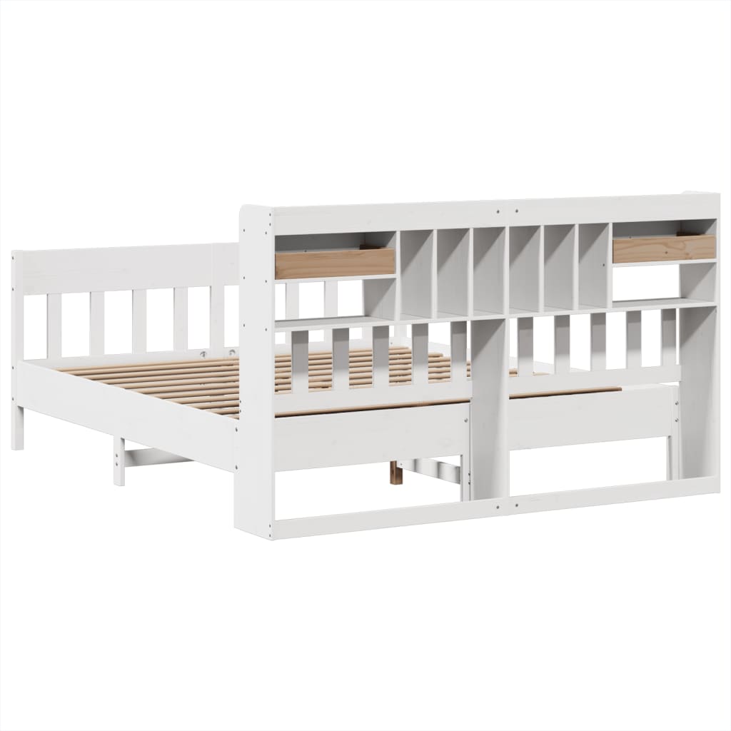 Bed Frame without Mattress White 180x200 cm Super King Solid Wood Pine