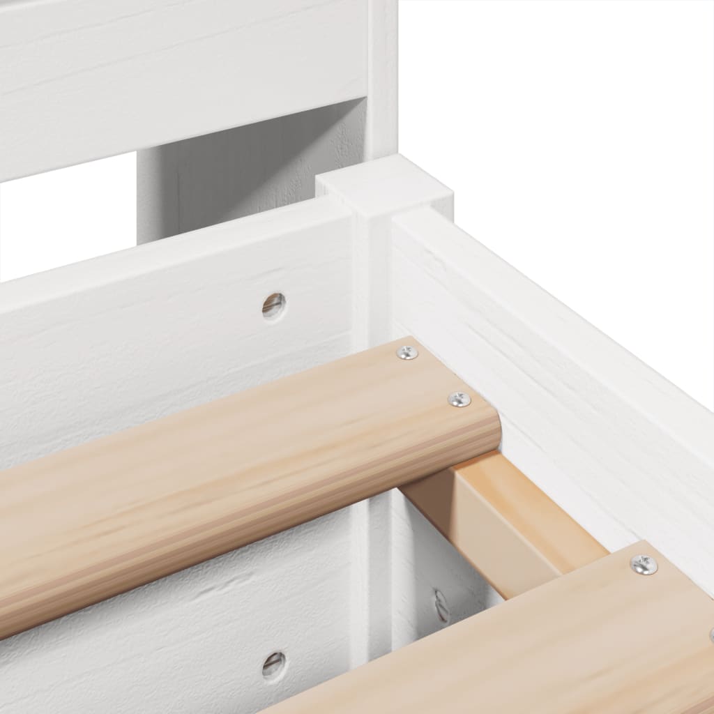 Bed Frame without Mattress White 180x200 cm Super King Solid Wood Pine