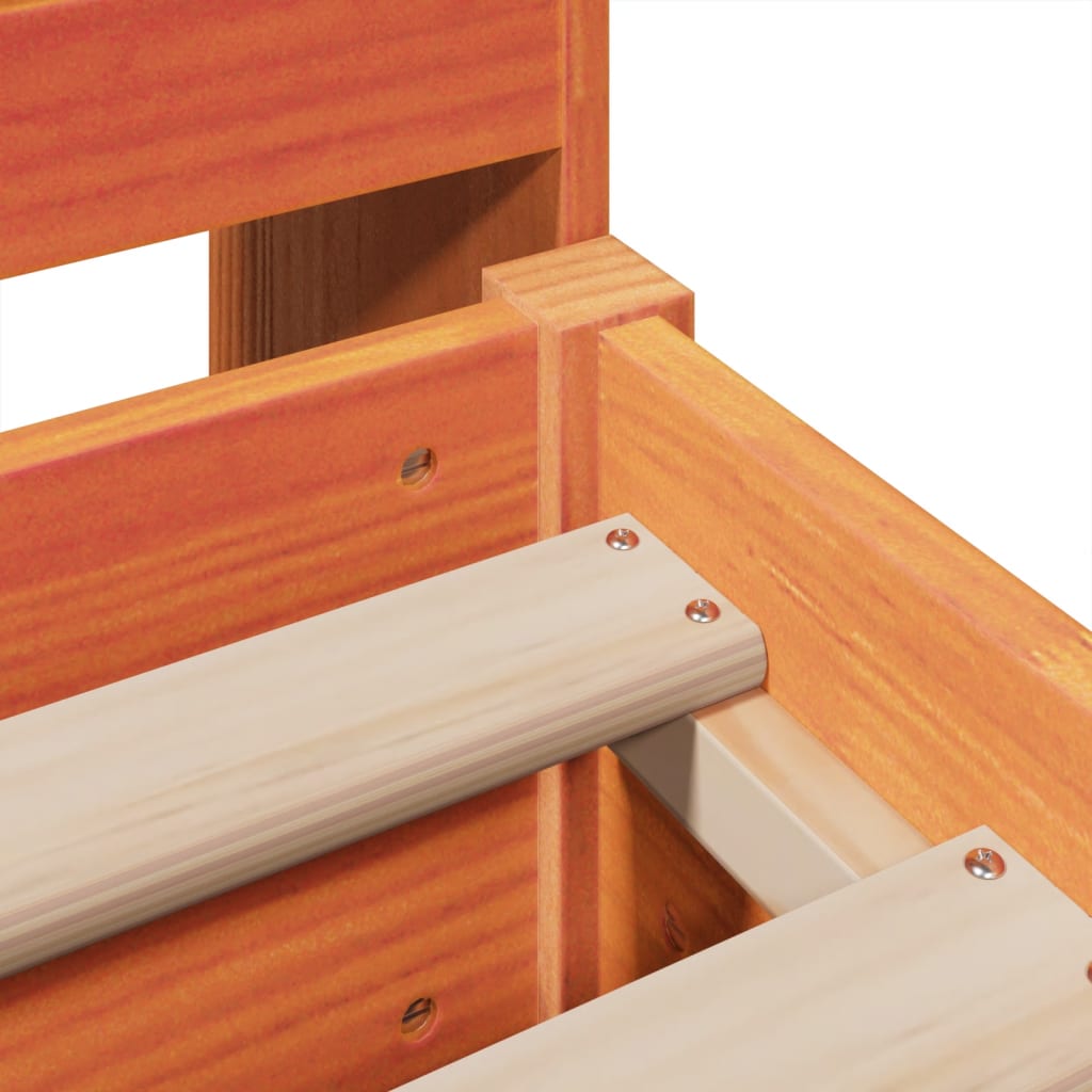 Bed Frame without Mattress Wax Brown 180x200 cm Super King Solid Wood Pine