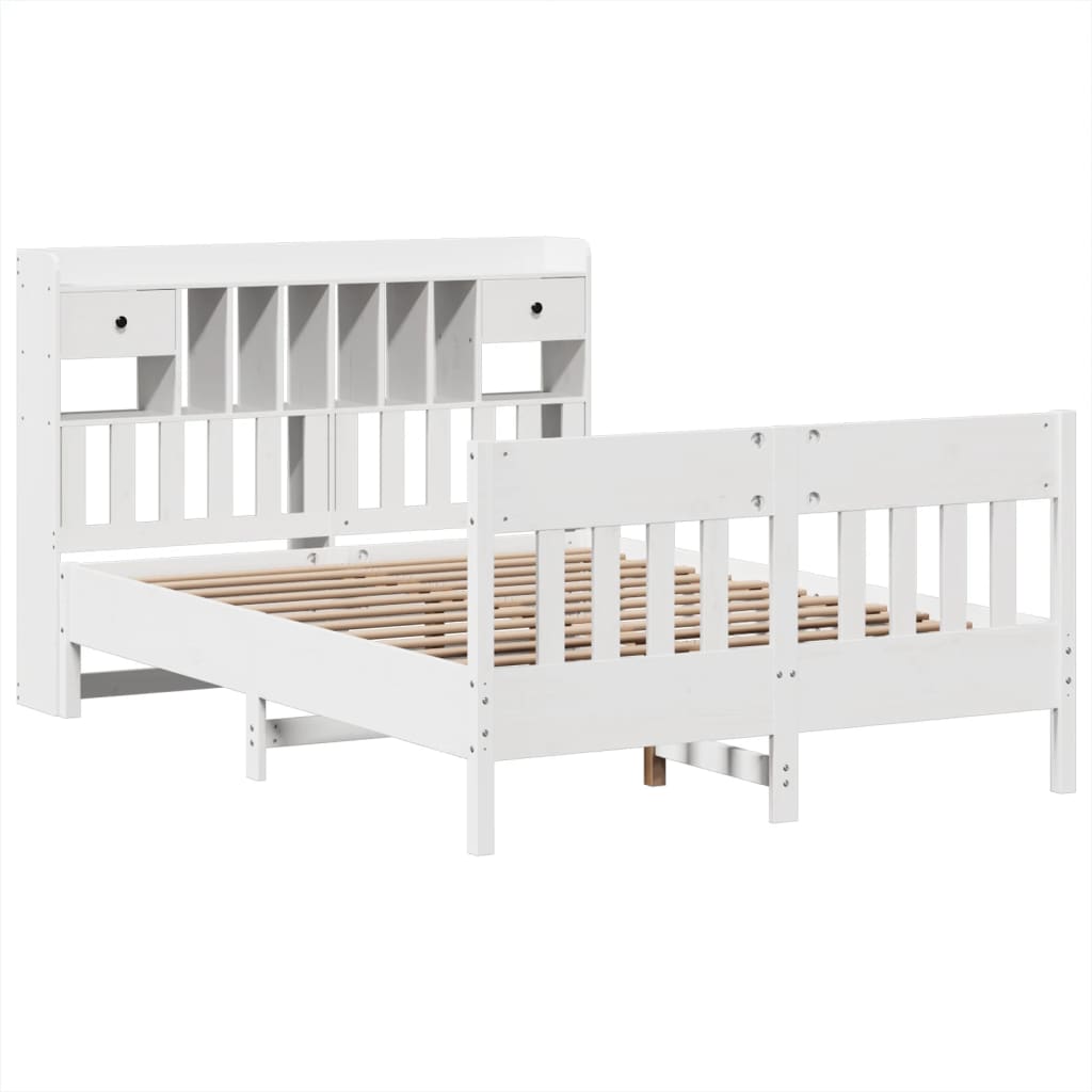 Bed Frame without Mattress White 160x200 cm Solid Wood Pine