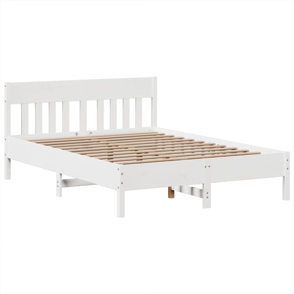 Bed Frame without Mattress White 160x200 cm Solid Wood Pine