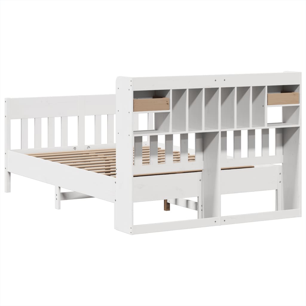 Bed Frame without Mattress White 160x200 cm Solid Wood Pine