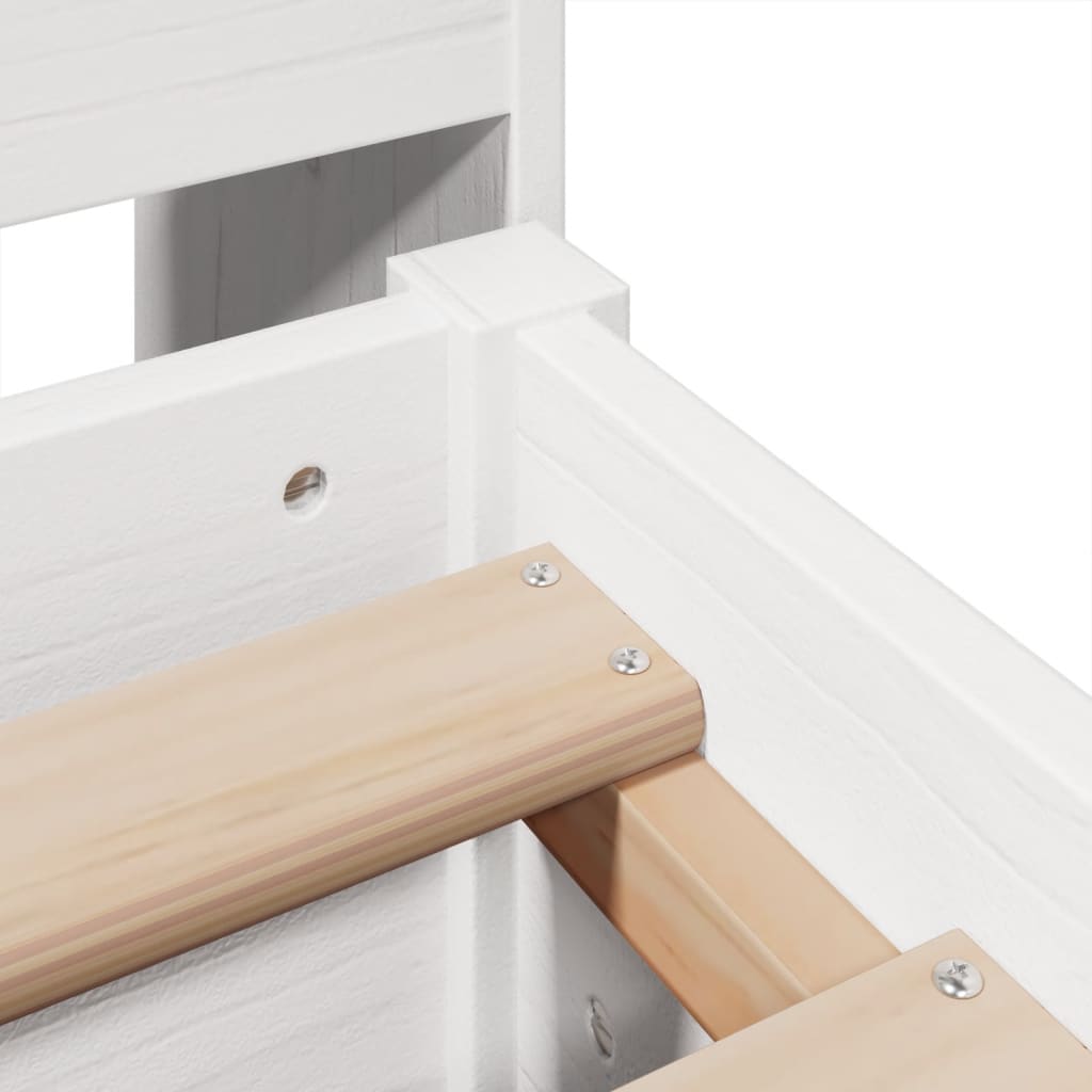 Bed Frame without Mattress White 160x200 cm Solid Wood Pine