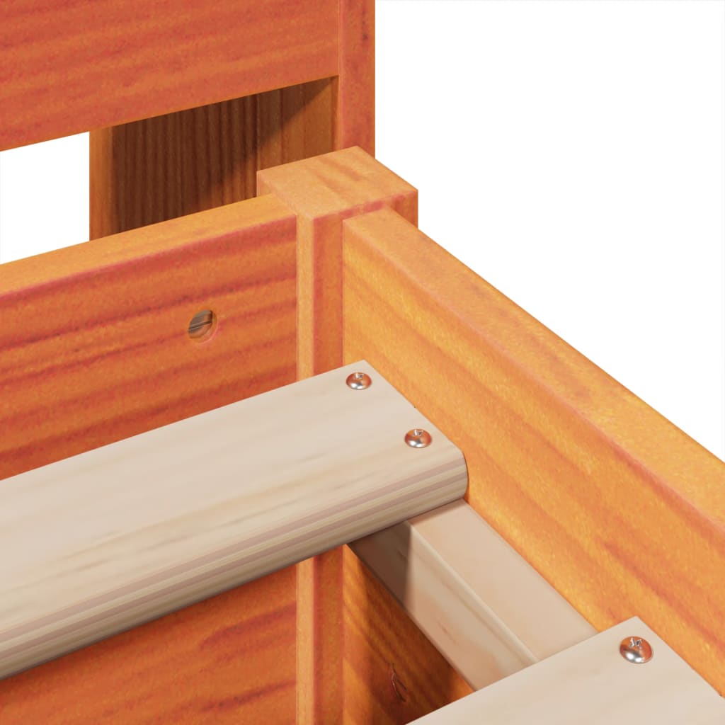 Bed Frame without Mattress Wax Brown 160x200 cm Solid Wood Pine