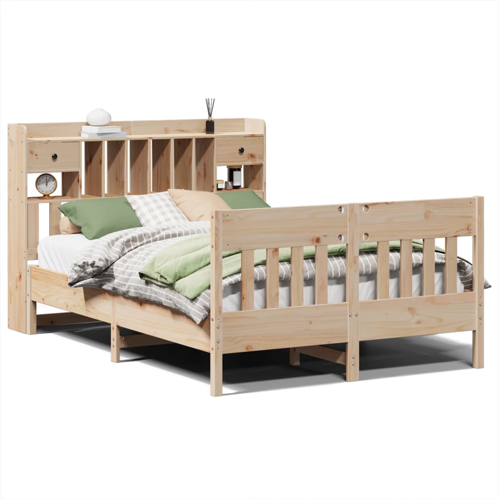 Bed Frame without Mattress 150x200 cm King Size Solid Wood Pine