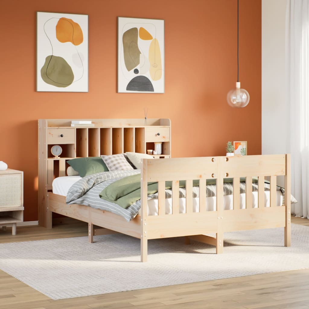 Bed Frame without Mattress 150x200 cm King Size Solid Wood Pine