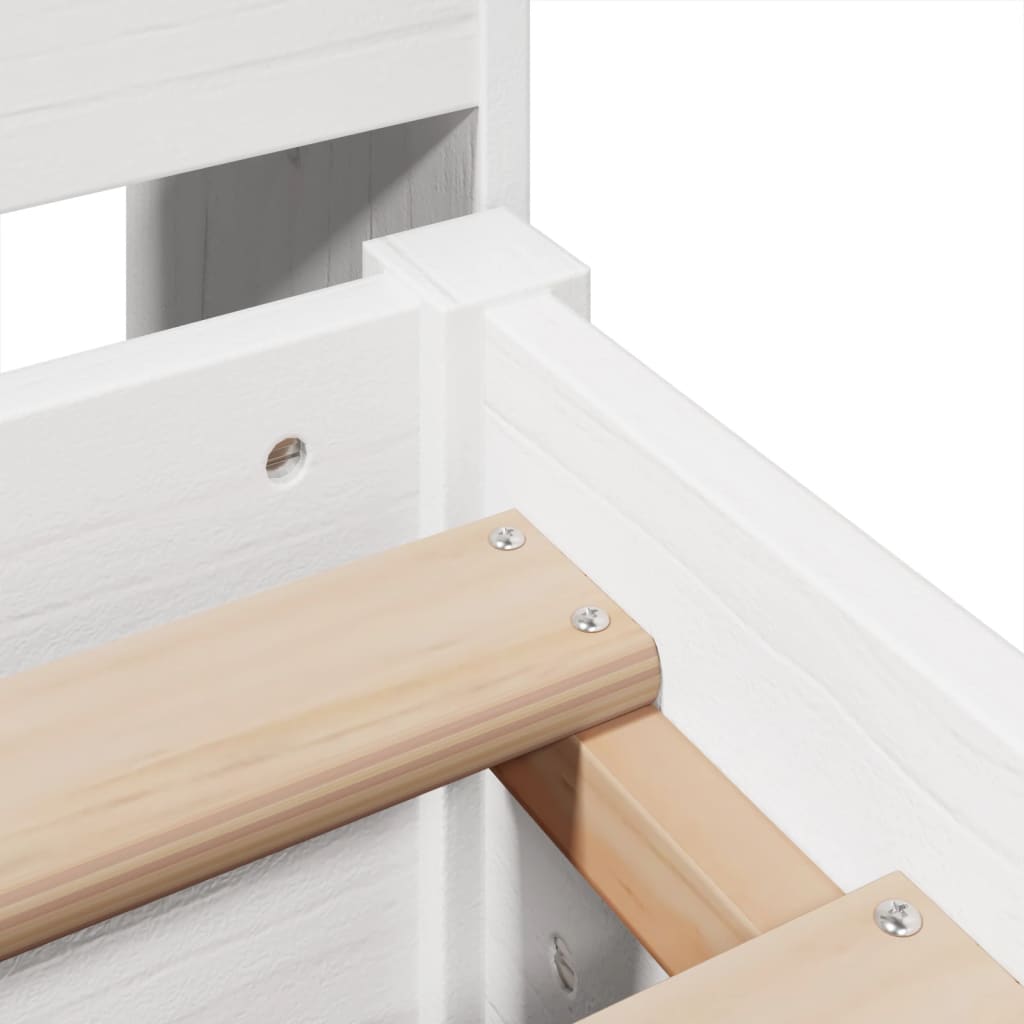 Bed Frame without Mattress White 140x200 cm Solid Wood Pine
