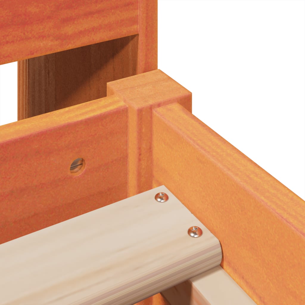 Bed Frame without Mattress Wax Brown 100x200 cm Solid Wood Pine