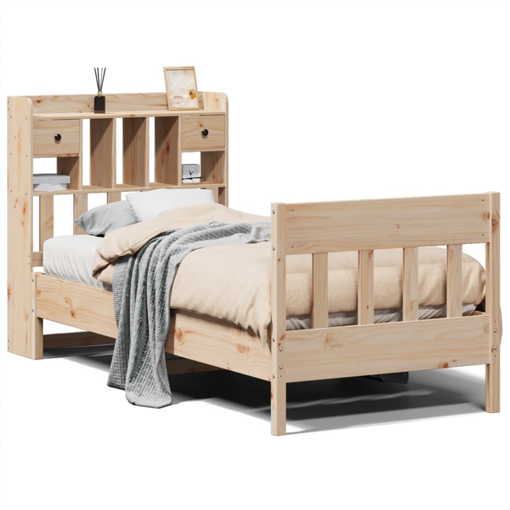 Bed Frame without Mattress 90x200 cm Solid Wood Pine