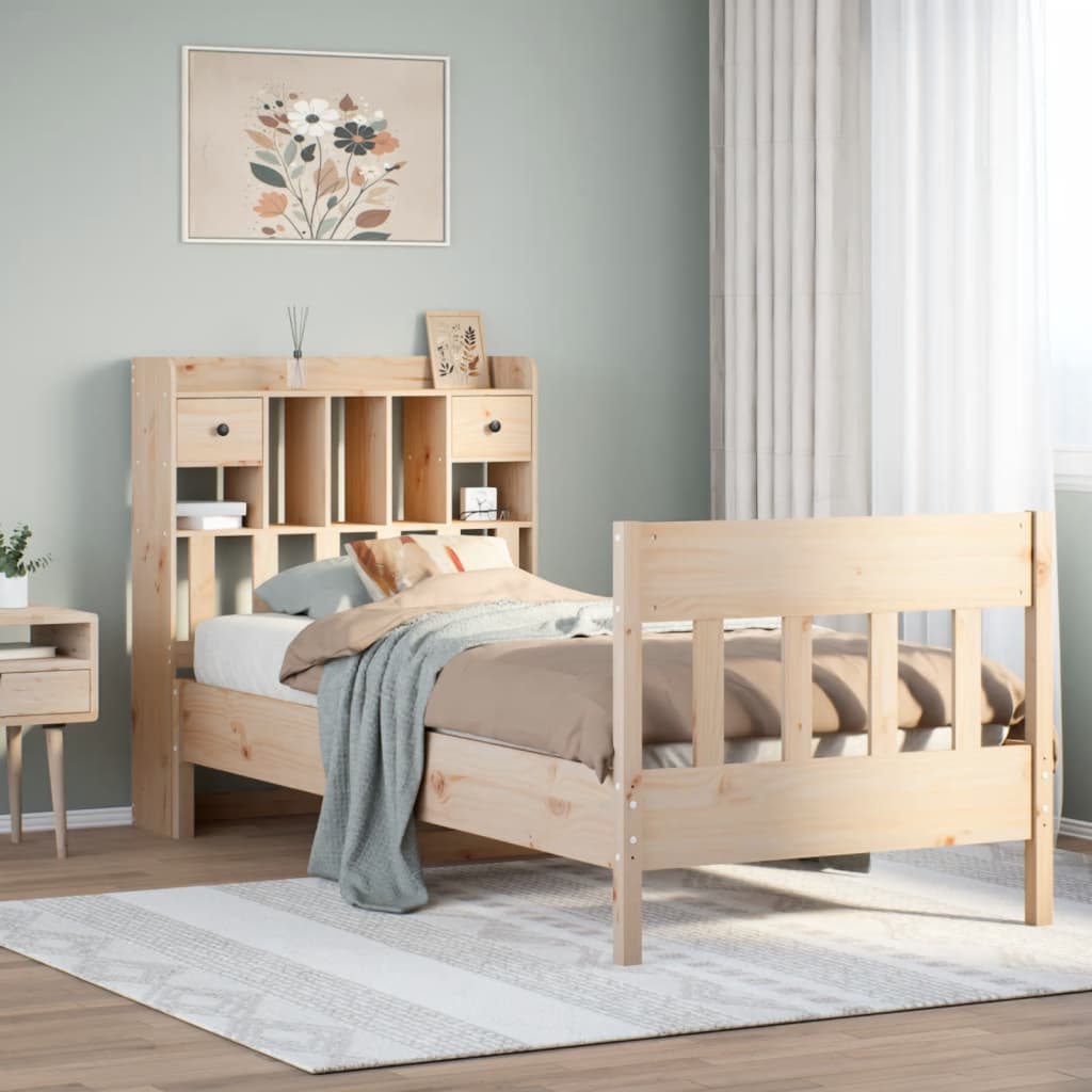Bed Frame without Mattress 90x200 cm Solid Wood Pine
