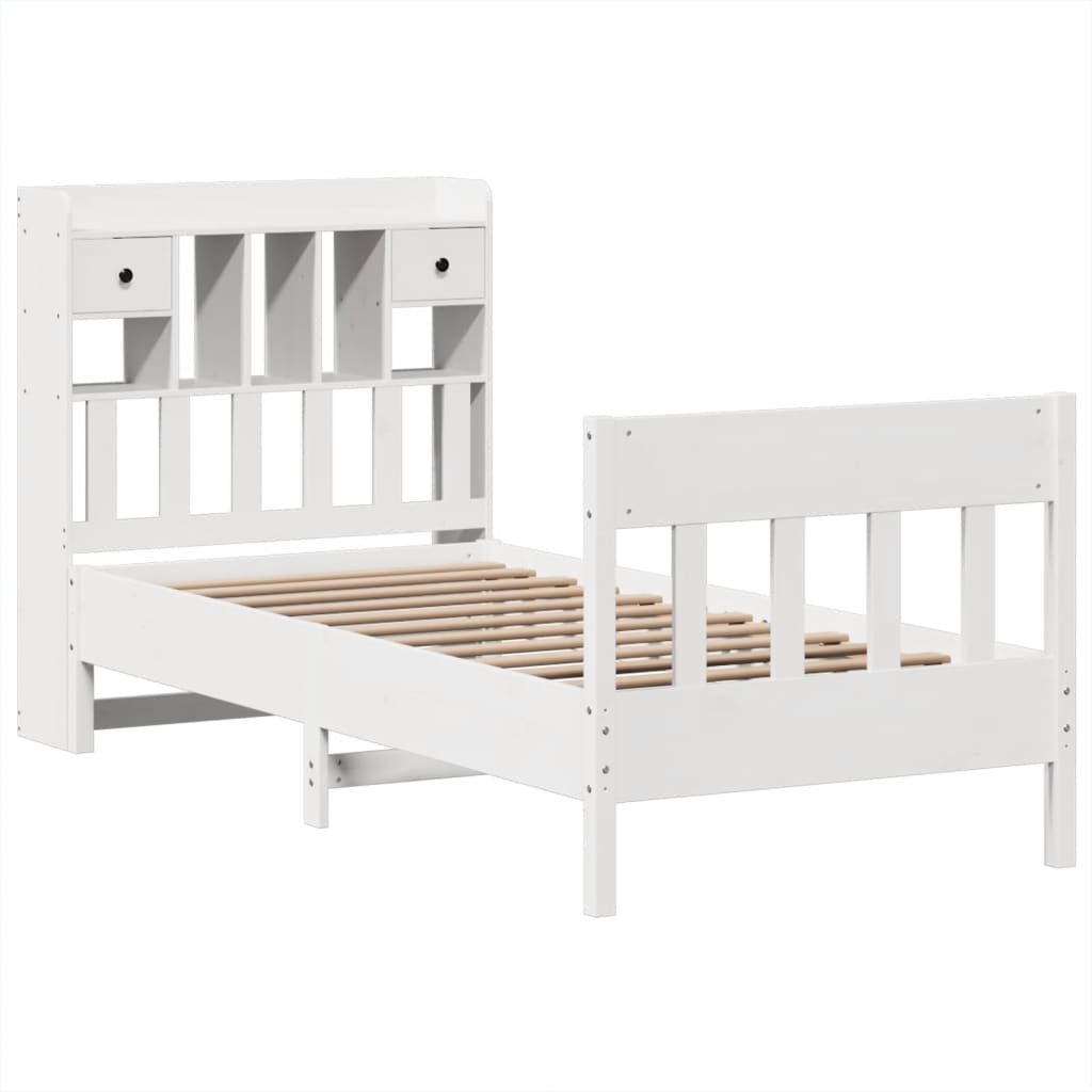 Bed Frame without Mattress White 90x200 cm Solid Wood Pine