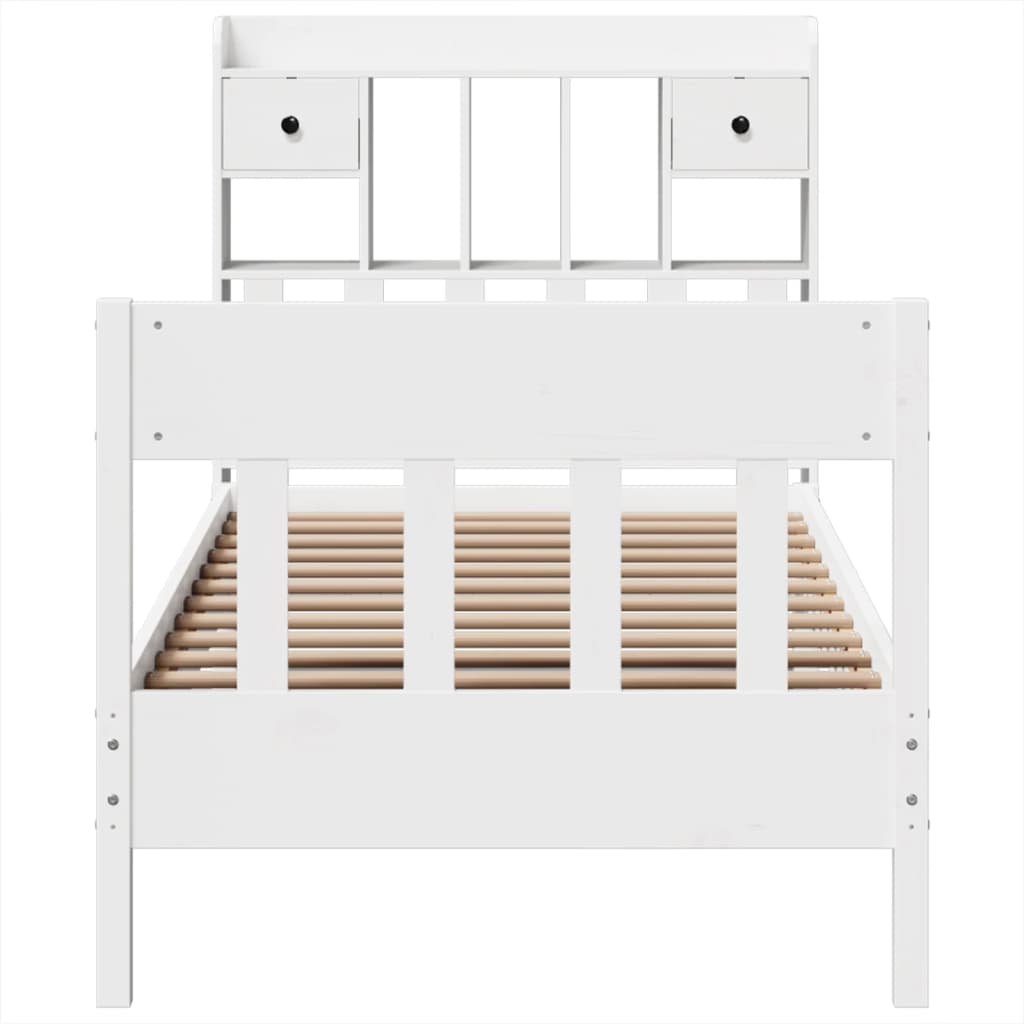 Bed Frame without Mattress White 90x200 cm Solid Wood Pine