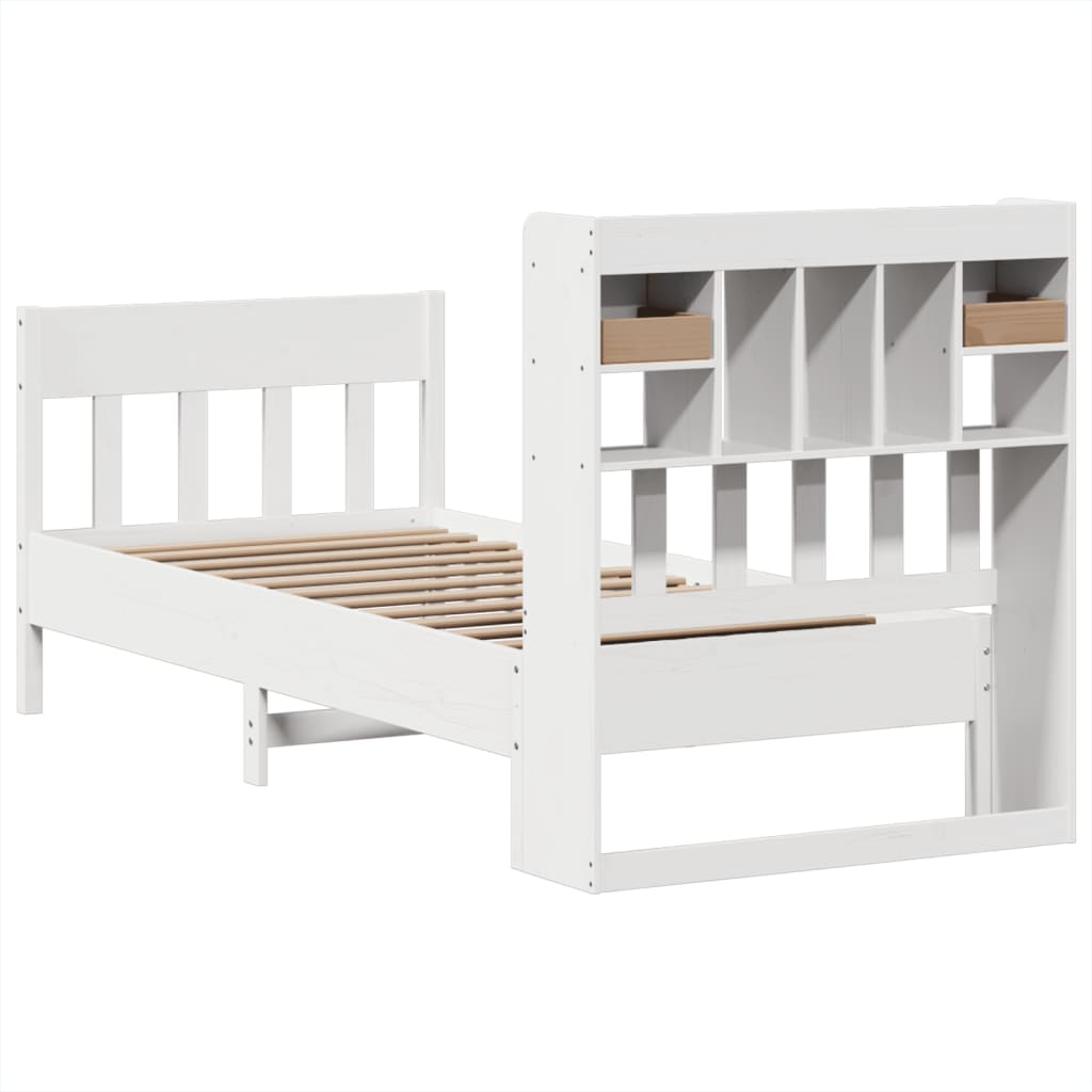 Bed Frame without Mattress White 90x200 cm Solid Wood Pine