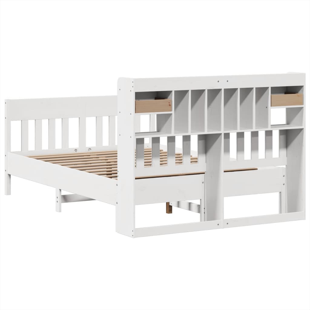 Bed Frame without Mattress White 140x190 cm Solid Wood Pine