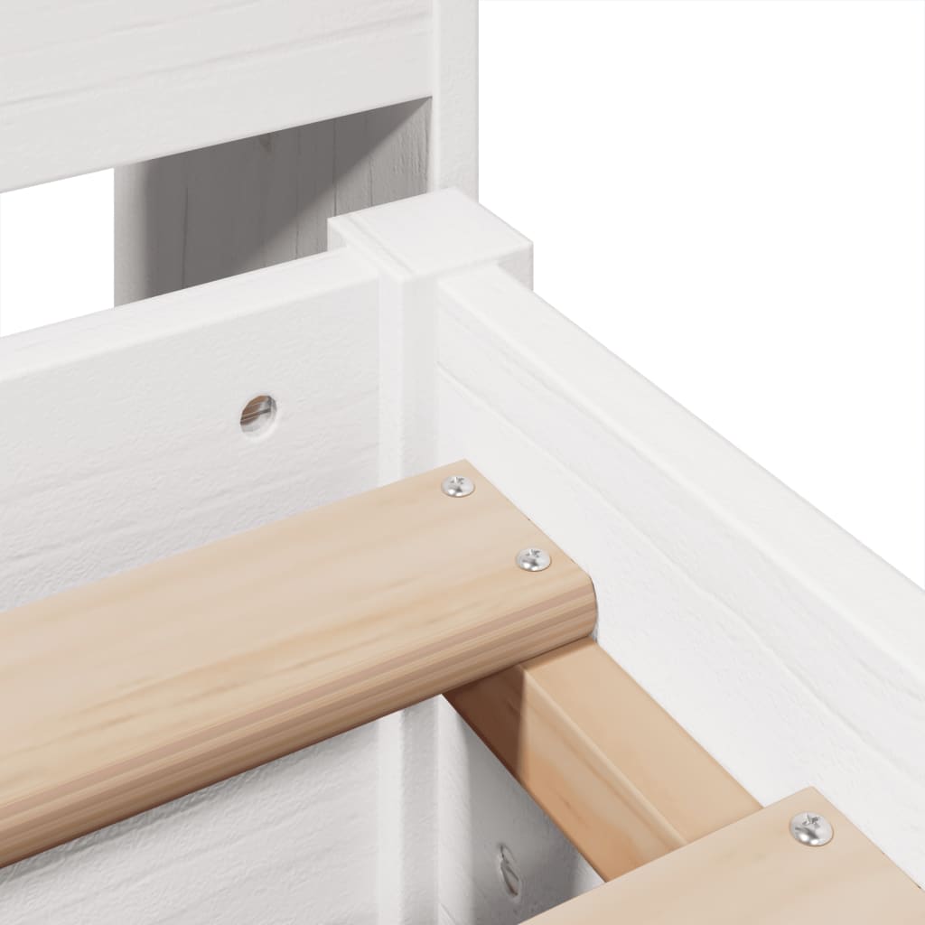 Bed Frame without Mattress White 140x190 cm Solid Wood Pine