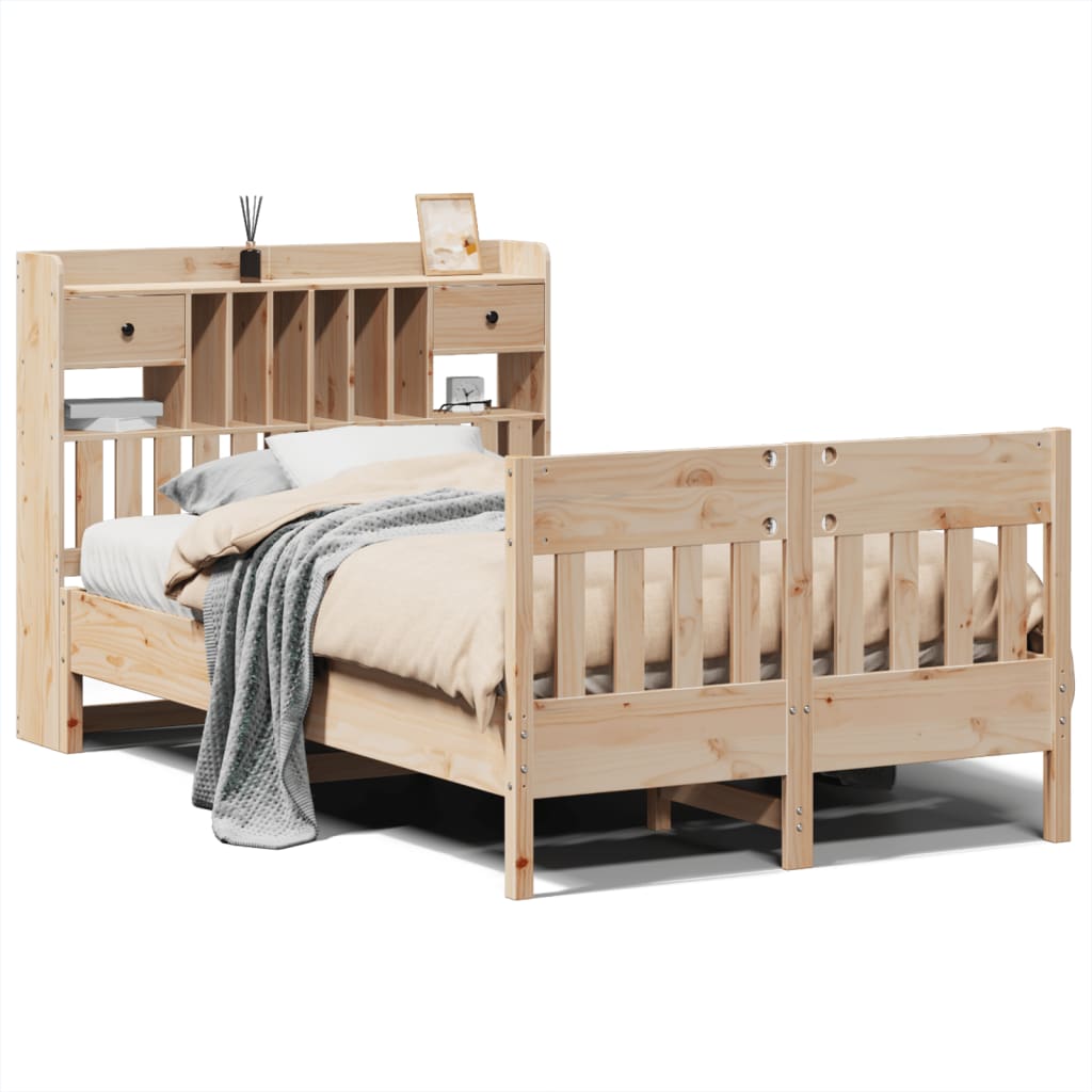 Bed Frame without Mattress 135x190 cm Solid Wood Pine