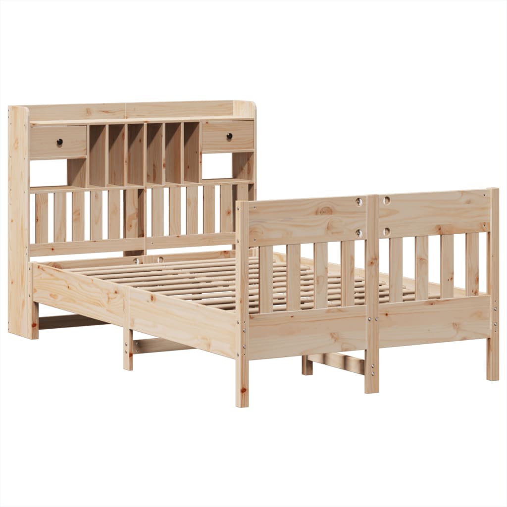 Bed Frame without Mattress 135x190 cm Solid Wood Pine
