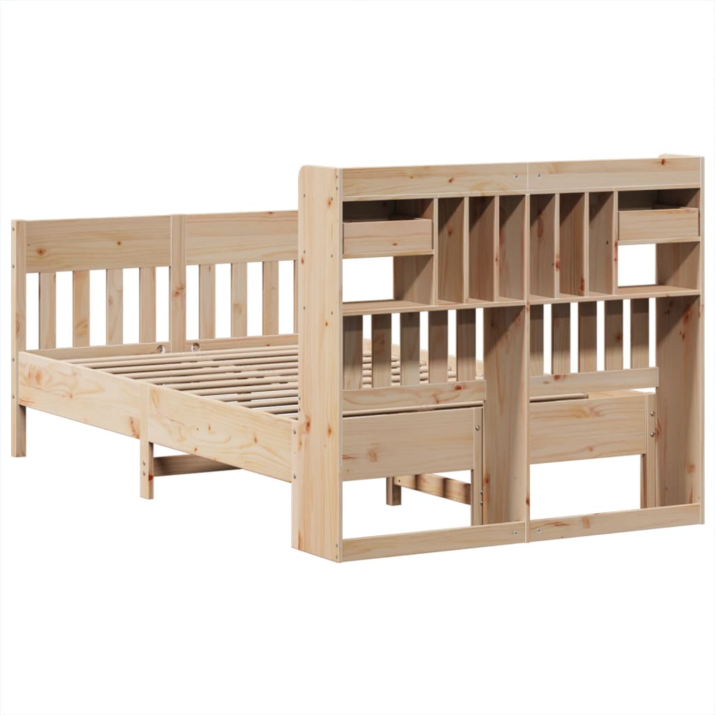 Bed Frame without Mattress 135x190 cm Solid Wood Pine