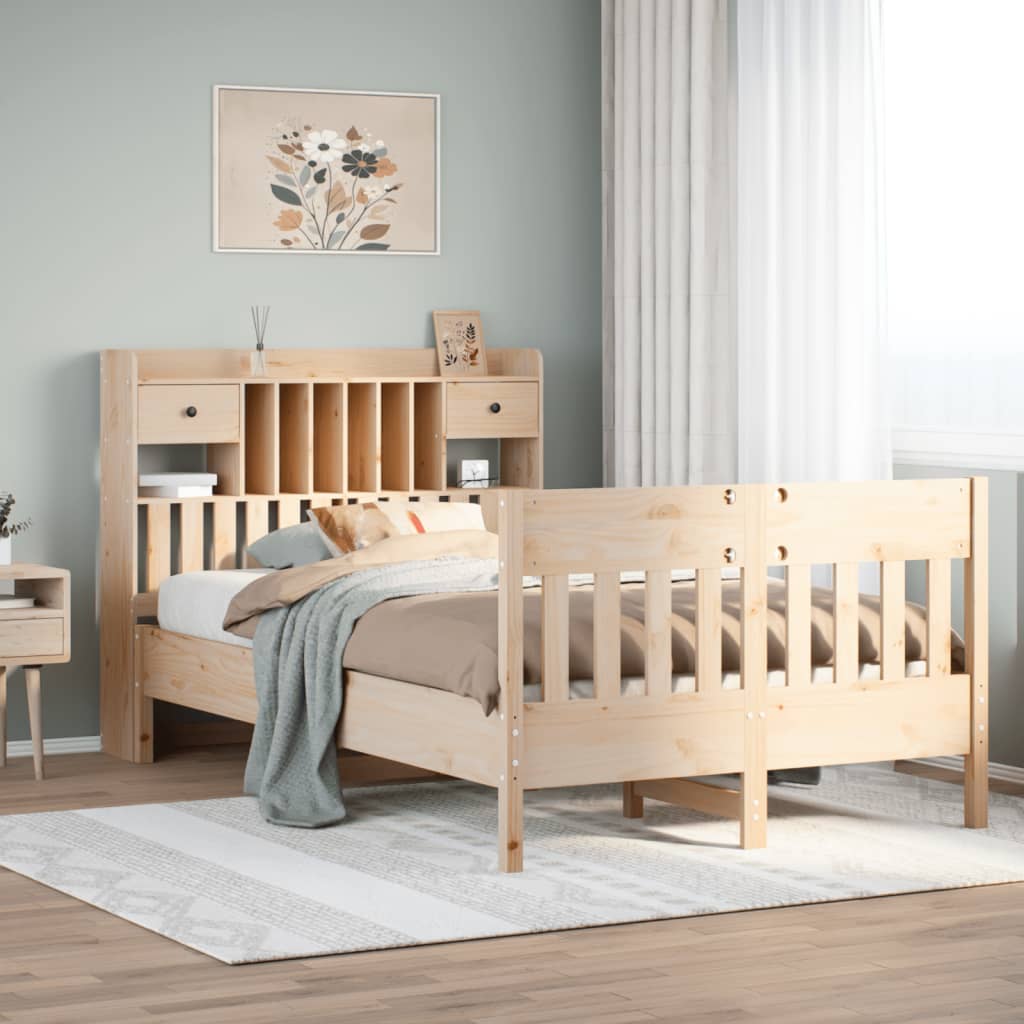 Bed Frame without Mattress 135x190 cm Solid Wood Pine