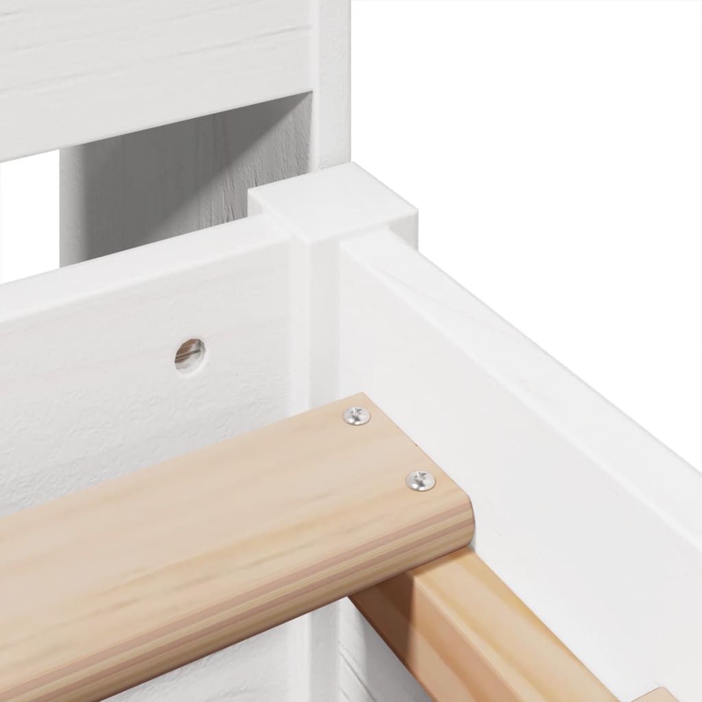 Bed Frame without Mattress White 135x190 cm Solid Wood Pine
