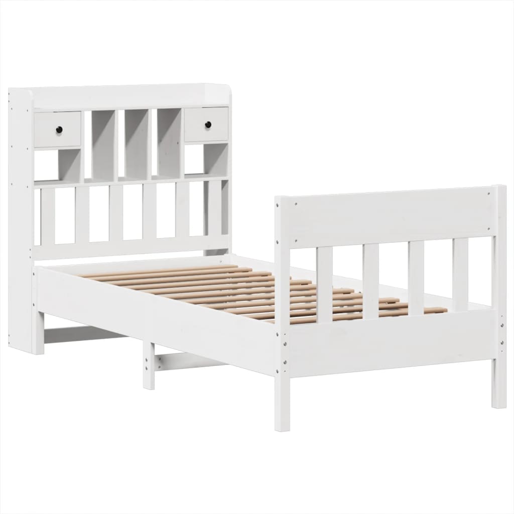 Bed Frame without Mattress White 90x190 cm Single Solid Wood Pine