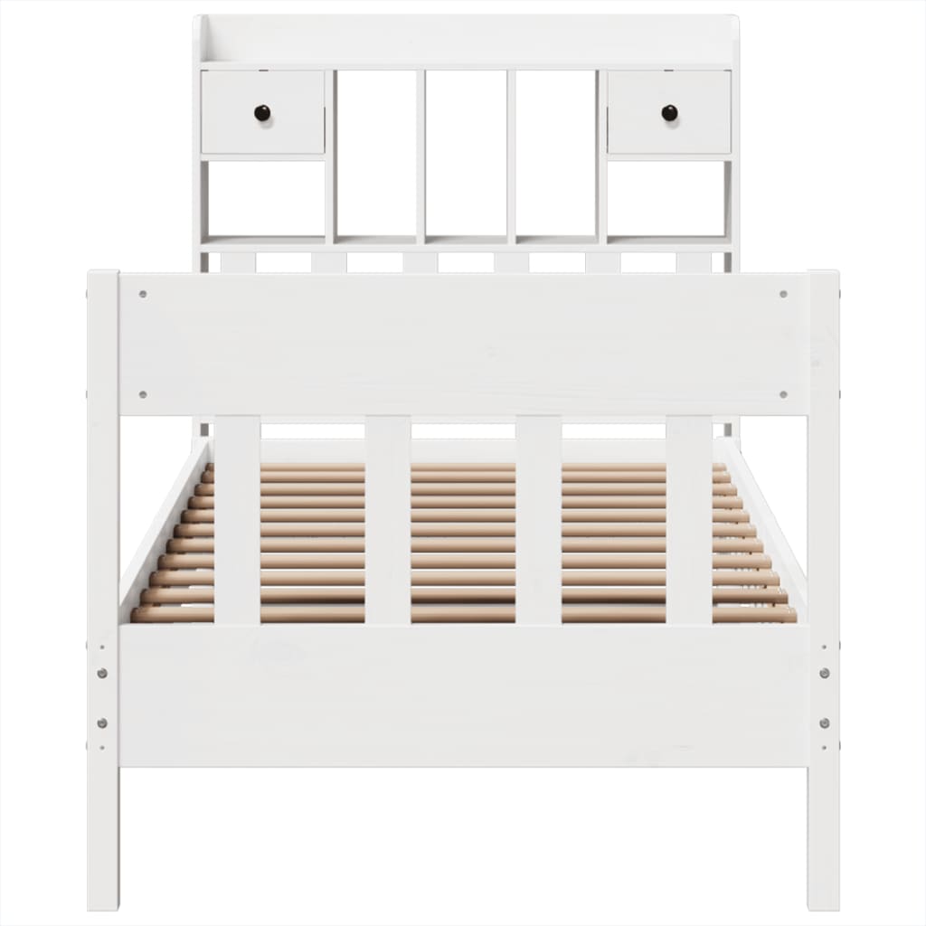 Bed Frame without Mattress White 90x190 cm Single Solid Wood Pine