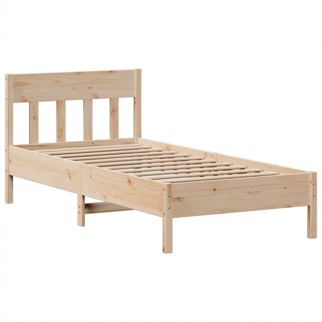 Bed Frame without Mattress 75x190 cm Small Single Solid Wood Pine