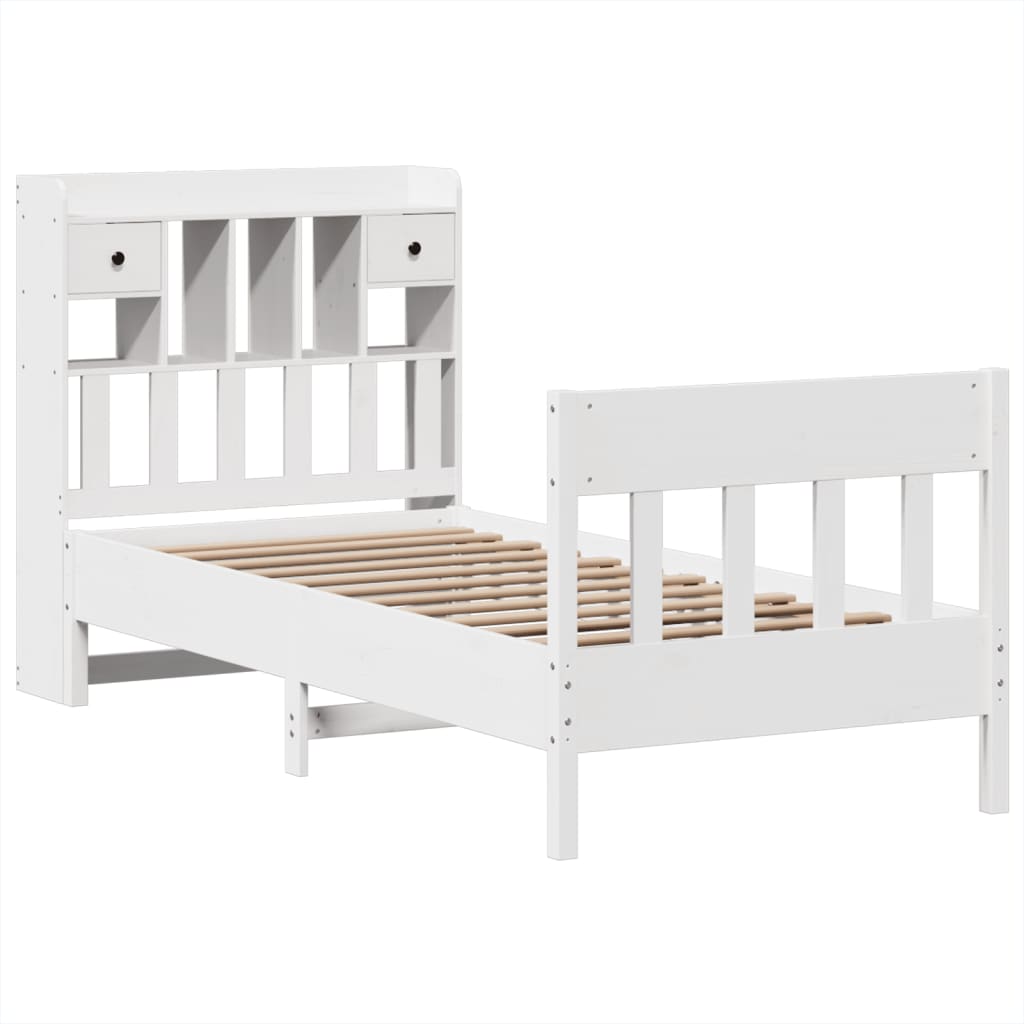 Bed Frame without Mattress White 75x190 cm Small Single Solid Wood Pine