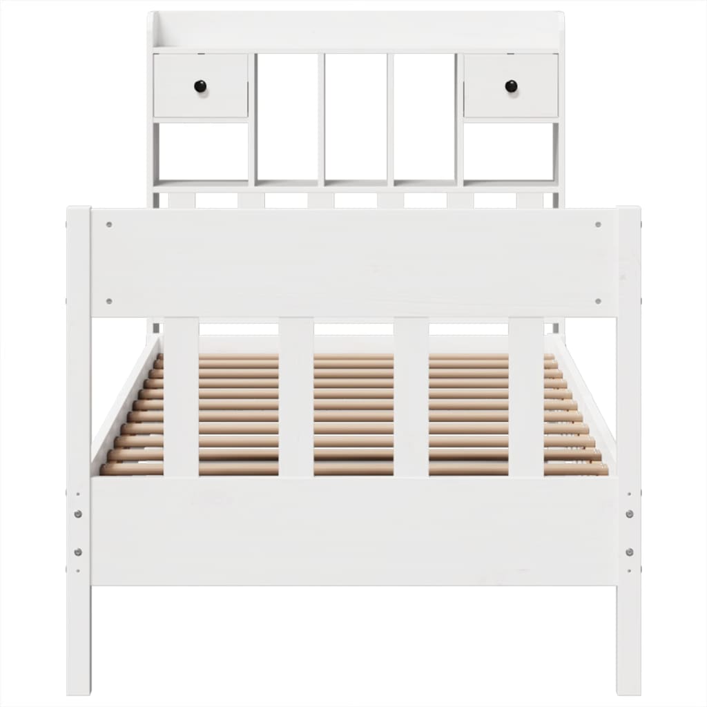 Bed Frame without Mattress White 75x190 cm Small Single Solid Wood Pine