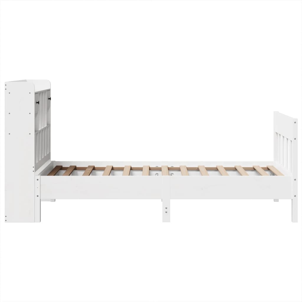 Bed Frame without Mattress White 75x190 cm Small Single Solid Wood Pine