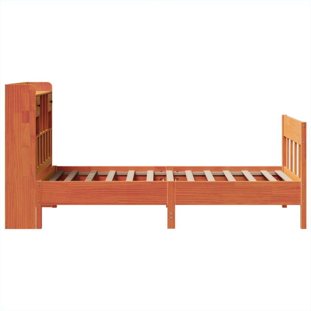 Bed Frame without Mattress Wax Brown 75x190 cm Small Single Solid Wood Pine