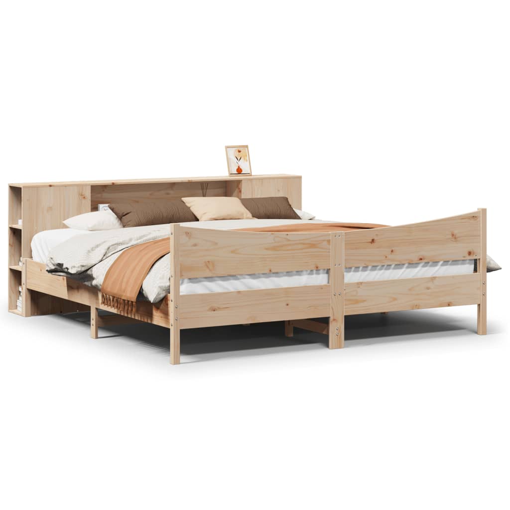 Bed Frame without Mattress 200x200 cm Solid Wood Pine