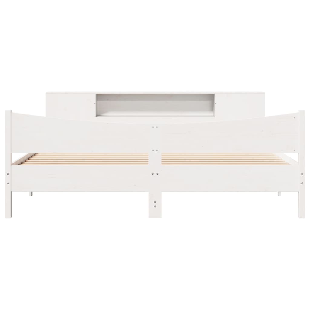 Bed Frame without Mattress White 200x200 cm Solid Wood Pine
