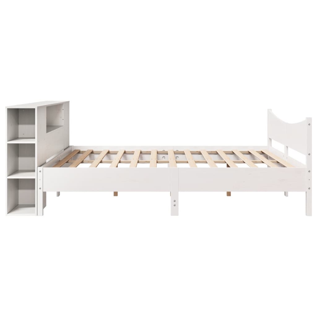 Bed Frame without Mattress White 200x200 cm Solid Wood Pine