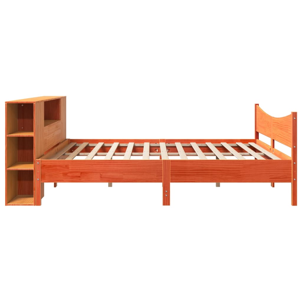 Bed Frame without Mattress Wax Brown 200x200 cm Solid Wood Pine
