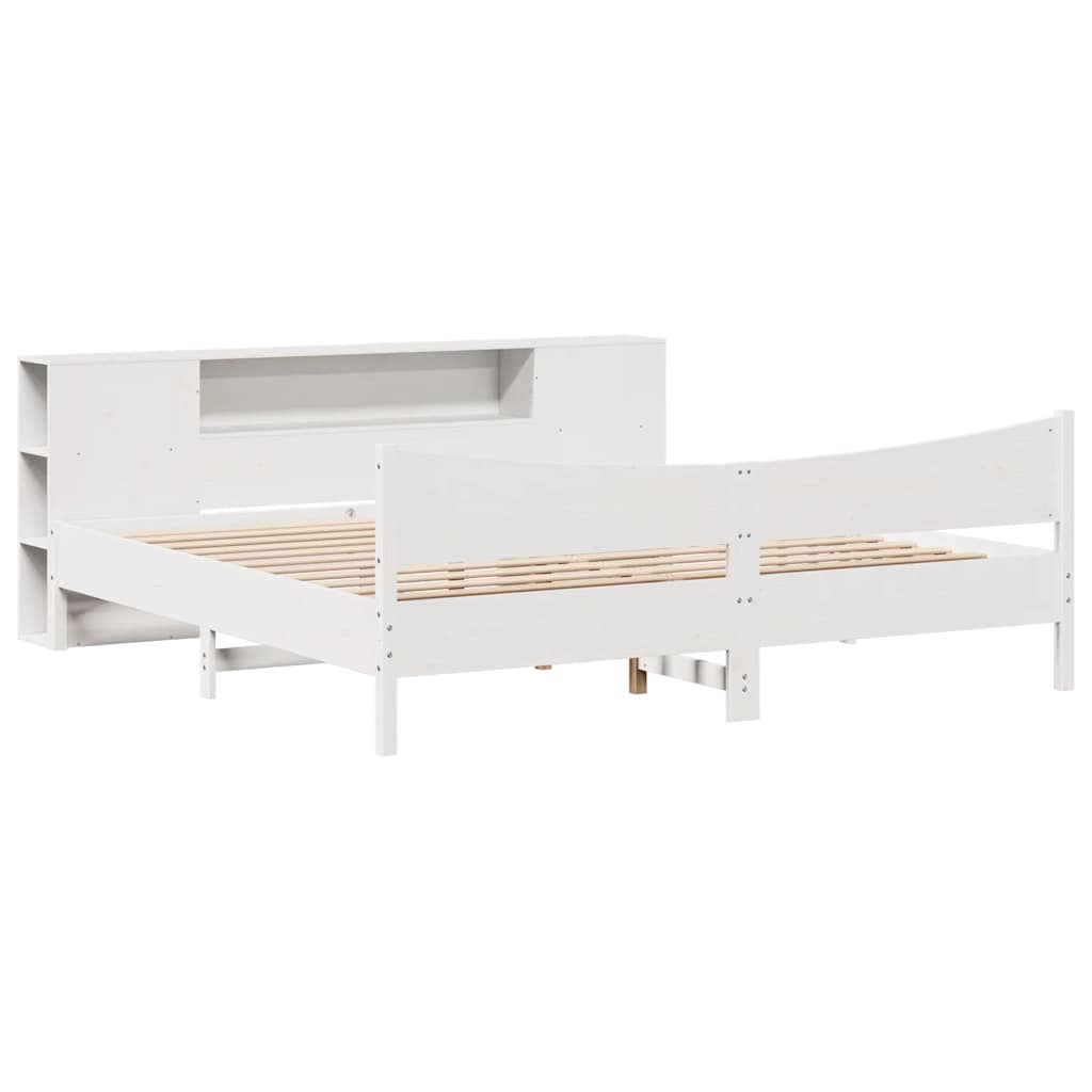 Bed Frame without Mattress White 180x200 cm Super King Solid Wood Pine