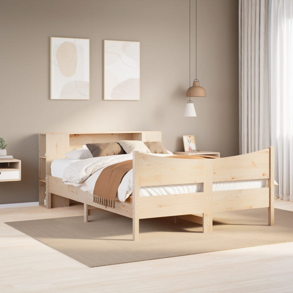 Bed Frame without Mattress 150x200 cm King Size Solid Wood Pine