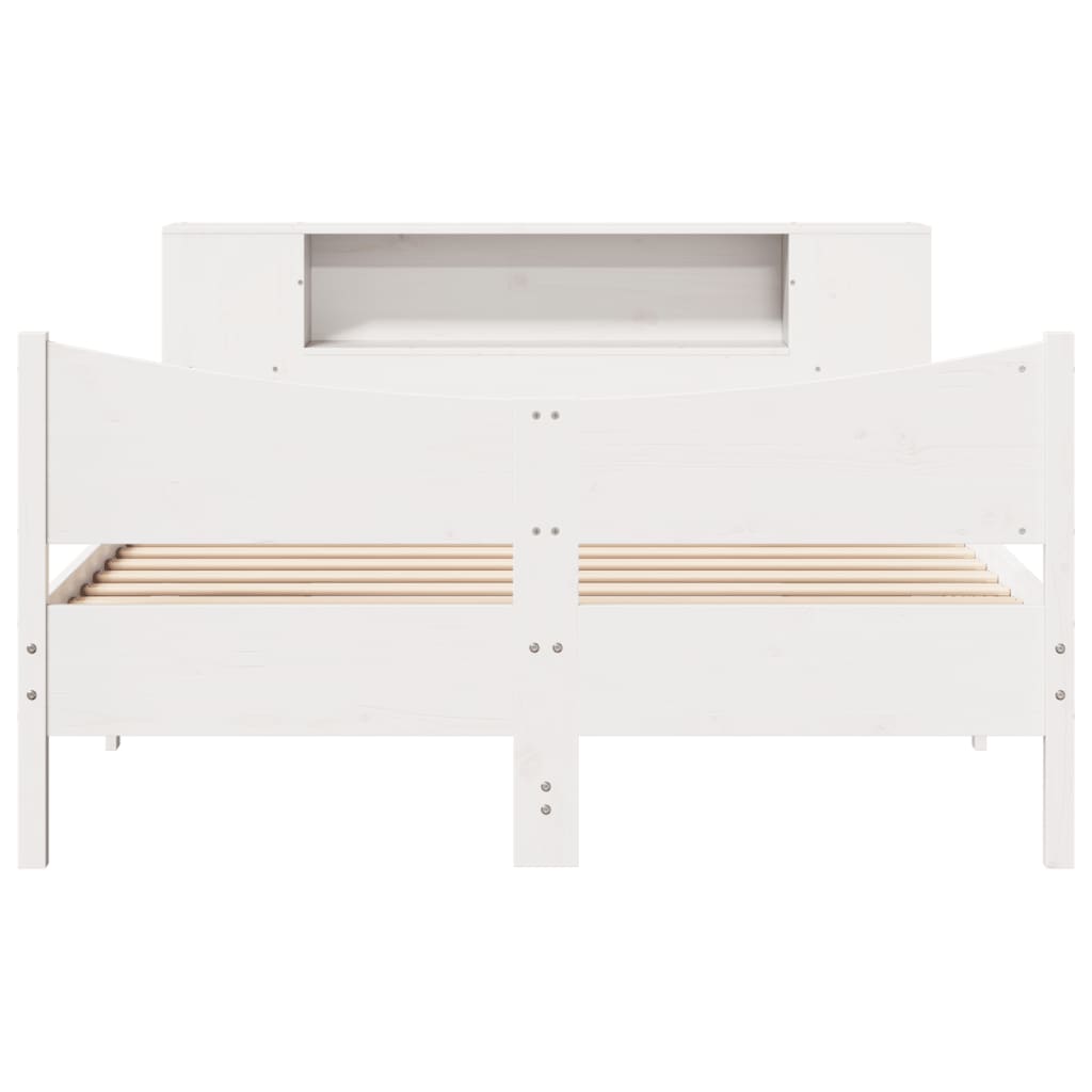 Bed Frame without Mattress White 150x200 cm King Size Solid Wood Pine